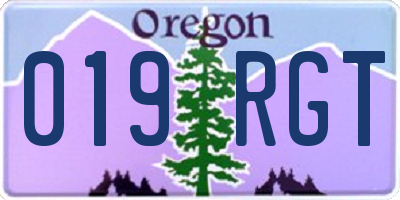 OR license plate 019RGT