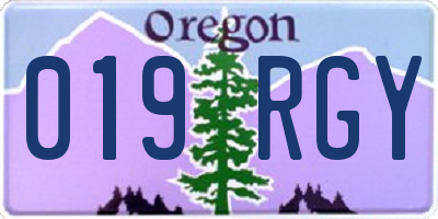 OR license plate 019RGY