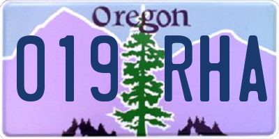 OR license plate 019RHA