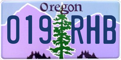 OR license plate 019RHB