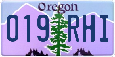 OR license plate 019RHI