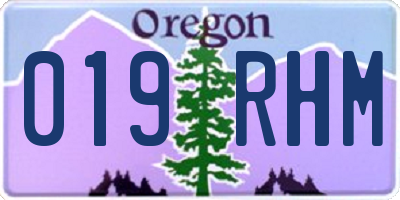 OR license plate 019RHM