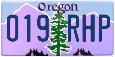 OR license plate 019RHP