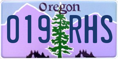OR license plate 019RHS