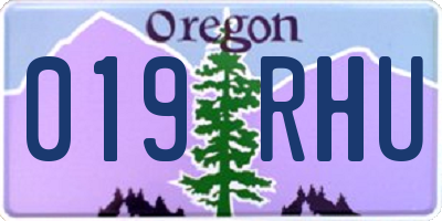 OR license plate 019RHU