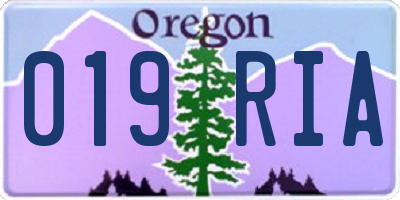 OR license plate 019RIA
