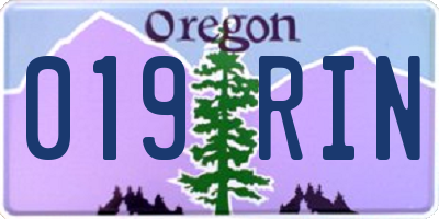 OR license plate 019RIN