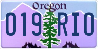 OR license plate 019RIO