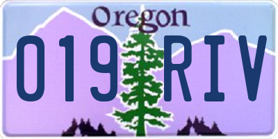 OR license plate 019RIV
