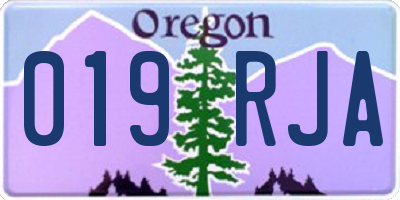 OR license plate 019RJA