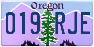 OR license plate 019RJE