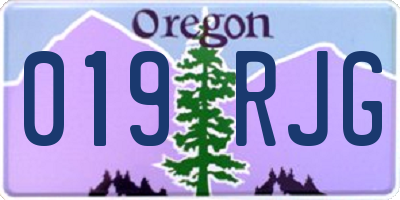 OR license plate 019RJG