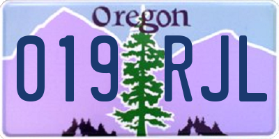 OR license plate 019RJL