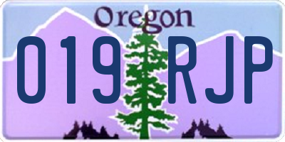 OR license plate 019RJP