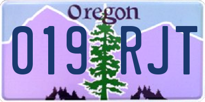OR license plate 019RJT