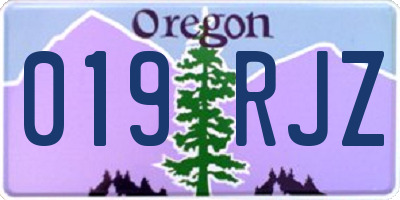 OR license plate 019RJZ