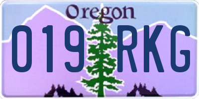 OR license plate 019RKG
