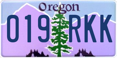 OR license plate 019RKK