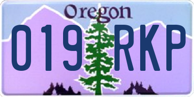 OR license plate 019RKP