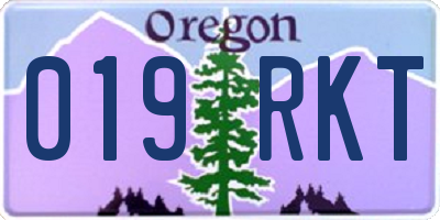 OR license plate 019RKT