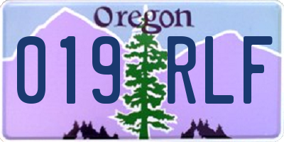 OR license plate 019RLF