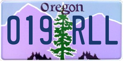 OR license plate 019RLL