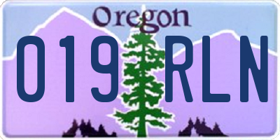 OR license plate 019RLN