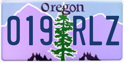 OR license plate 019RLZ