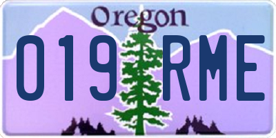 OR license plate 019RME