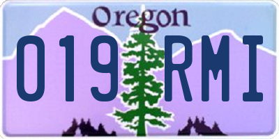 OR license plate 019RMI
