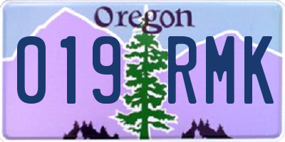 OR license plate 019RMK