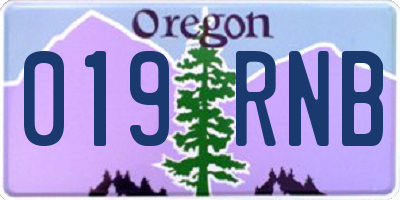 OR license plate 019RNB