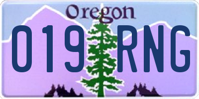 OR license plate 019RNG