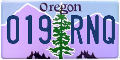 OR license plate 019RNQ