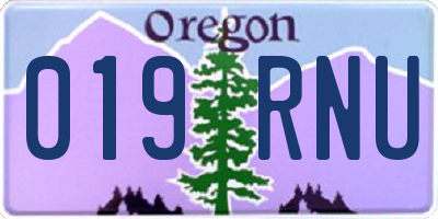 OR license plate 019RNU