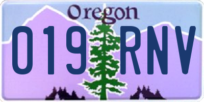 OR license plate 019RNV