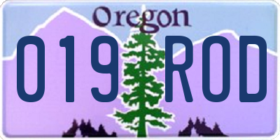 OR license plate 019ROD