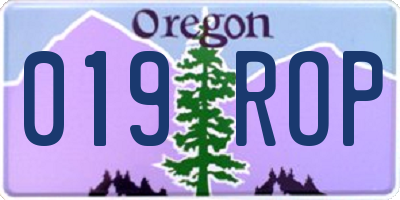 OR license plate 019ROP