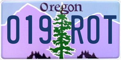 OR license plate 019ROT