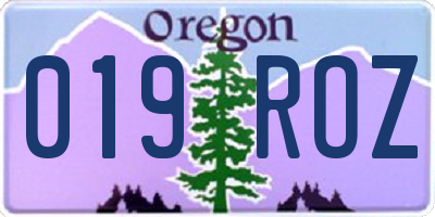 OR license plate 019ROZ
