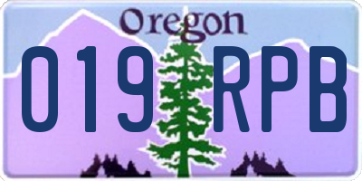 OR license plate 019RPB