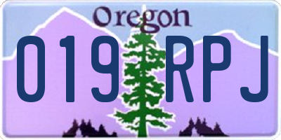OR license plate 019RPJ