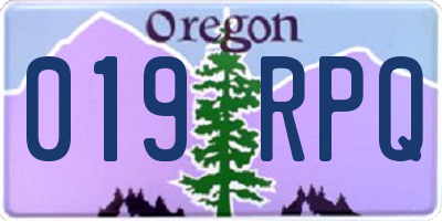 OR license plate 019RPQ