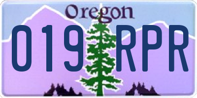 OR license plate 019RPR