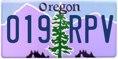 OR license plate 019RPV