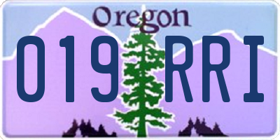 OR license plate 019RRI