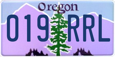 OR license plate 019RRL
