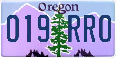 OR license plate 019RRO