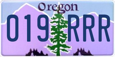 OR license plate 019RRR