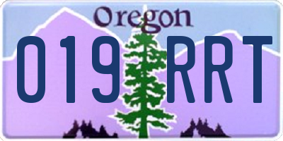 OR license plate 019RRT